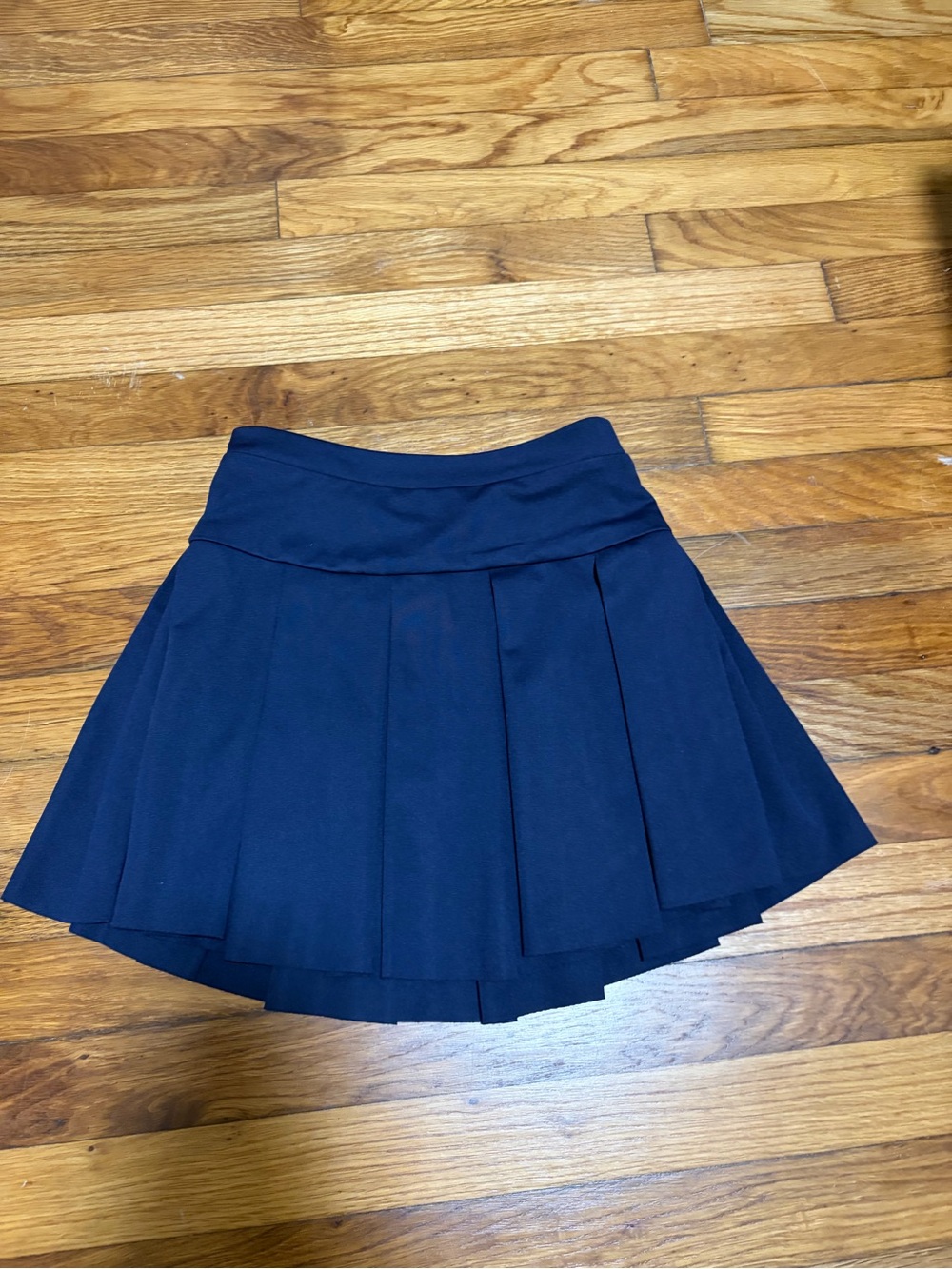 Navy Pleated Mini Skirt XS | Tennis Style High Waist